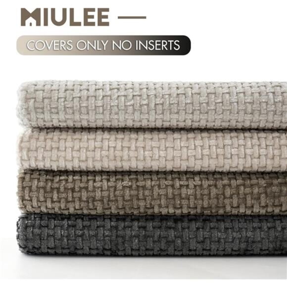 Pack of 4 Couch Throw Pillow Covers 18x18 Inch Neutral Soft Decorative - Picture 6 of 7